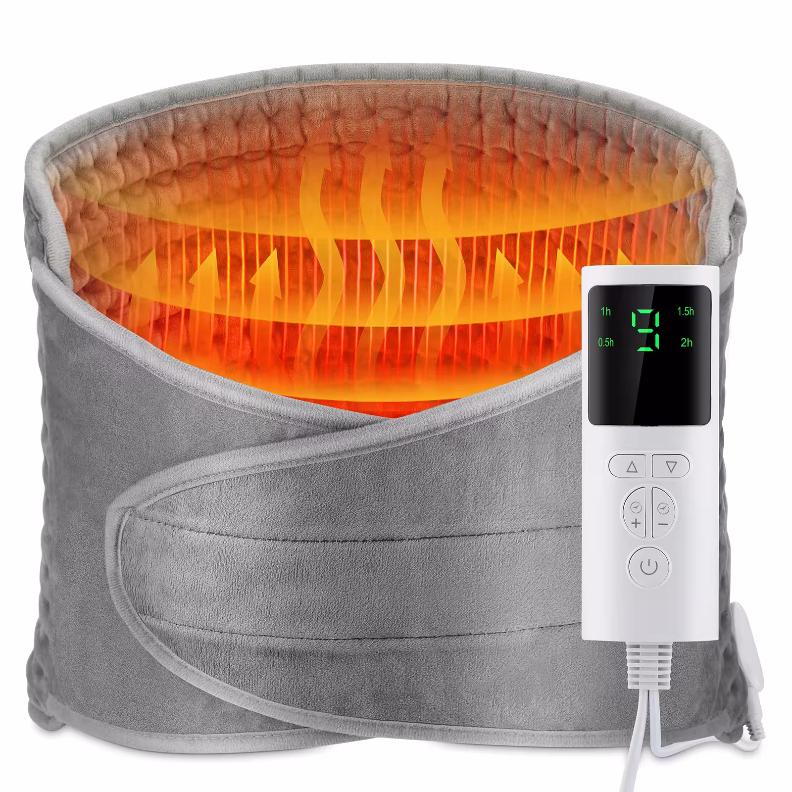 Electric heated back belt with adjustable temperature and lumbar support