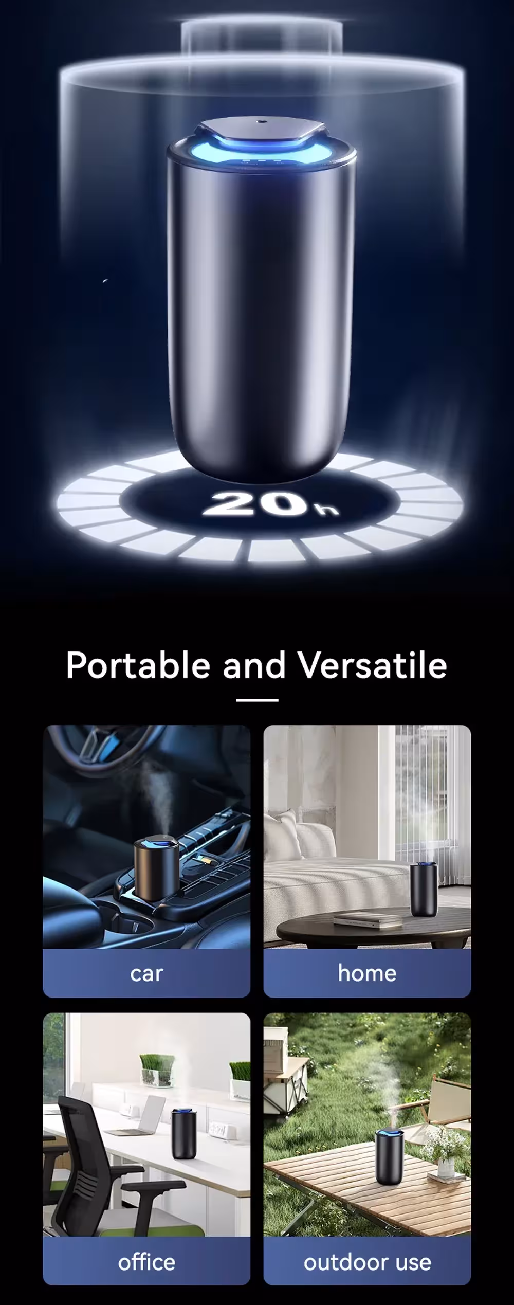 Diffuseur d'huiles essentielles pour voiture