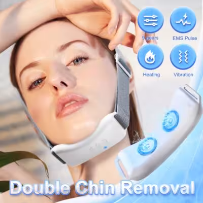 V line face lift massage with vibration and EMS technology for double cheek
