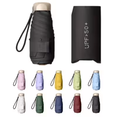 Ultimate protection UV Parapluie compact pliant poignée en acier inoxydable