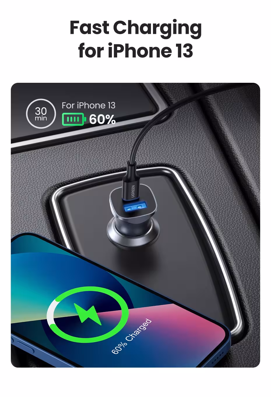 caricabatterie per auto 30W