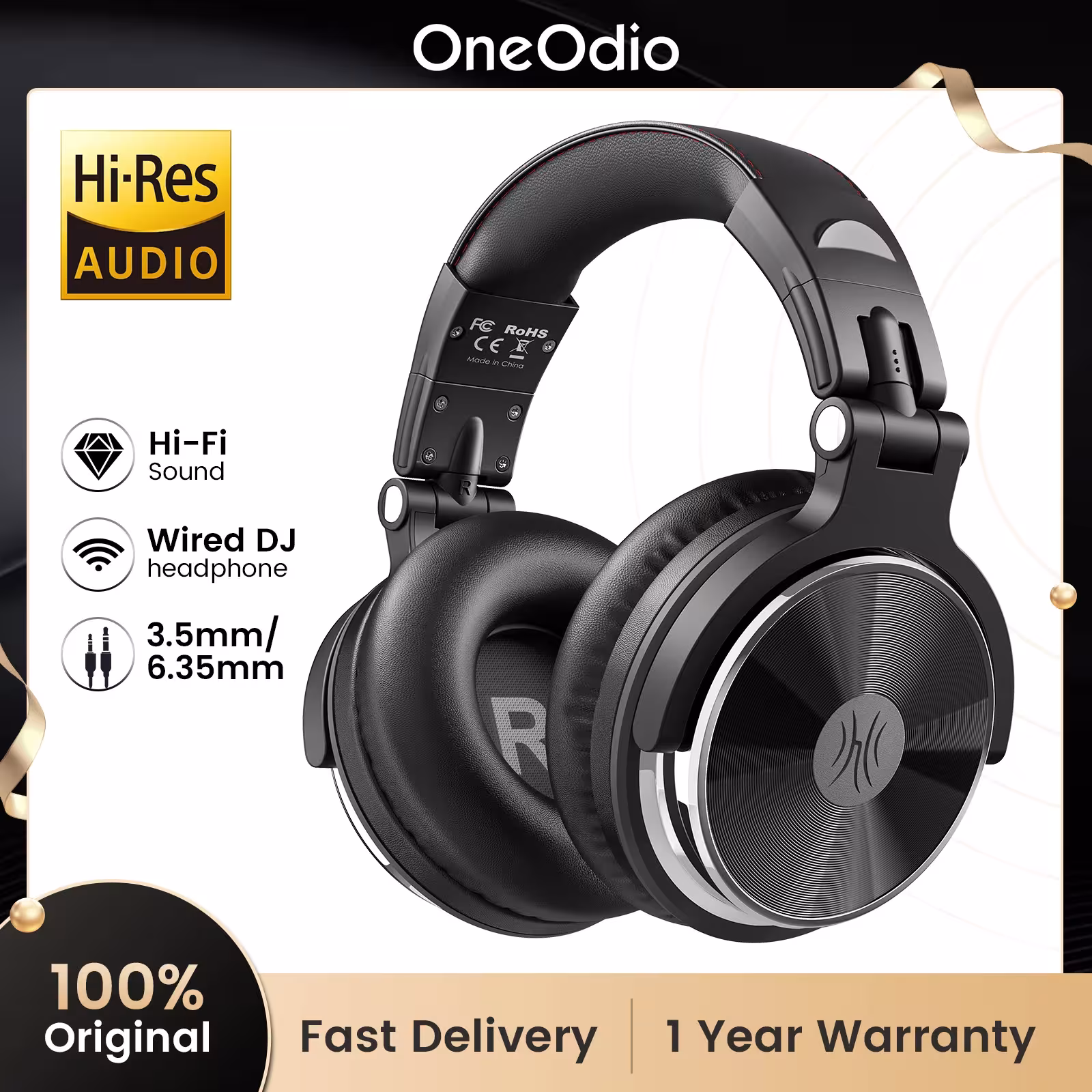 Oneodio Pro 10 Over Ear Headphones HIFI Studio DJ Monitor with Microphone