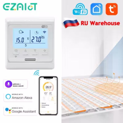 Termostato inteligente Tuya WiFi para calefacción y control de voz