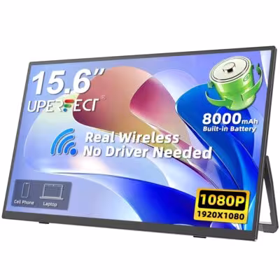 UPERFECT wireless portable monitor 15.6 inch 1080P with 8000mAh battery