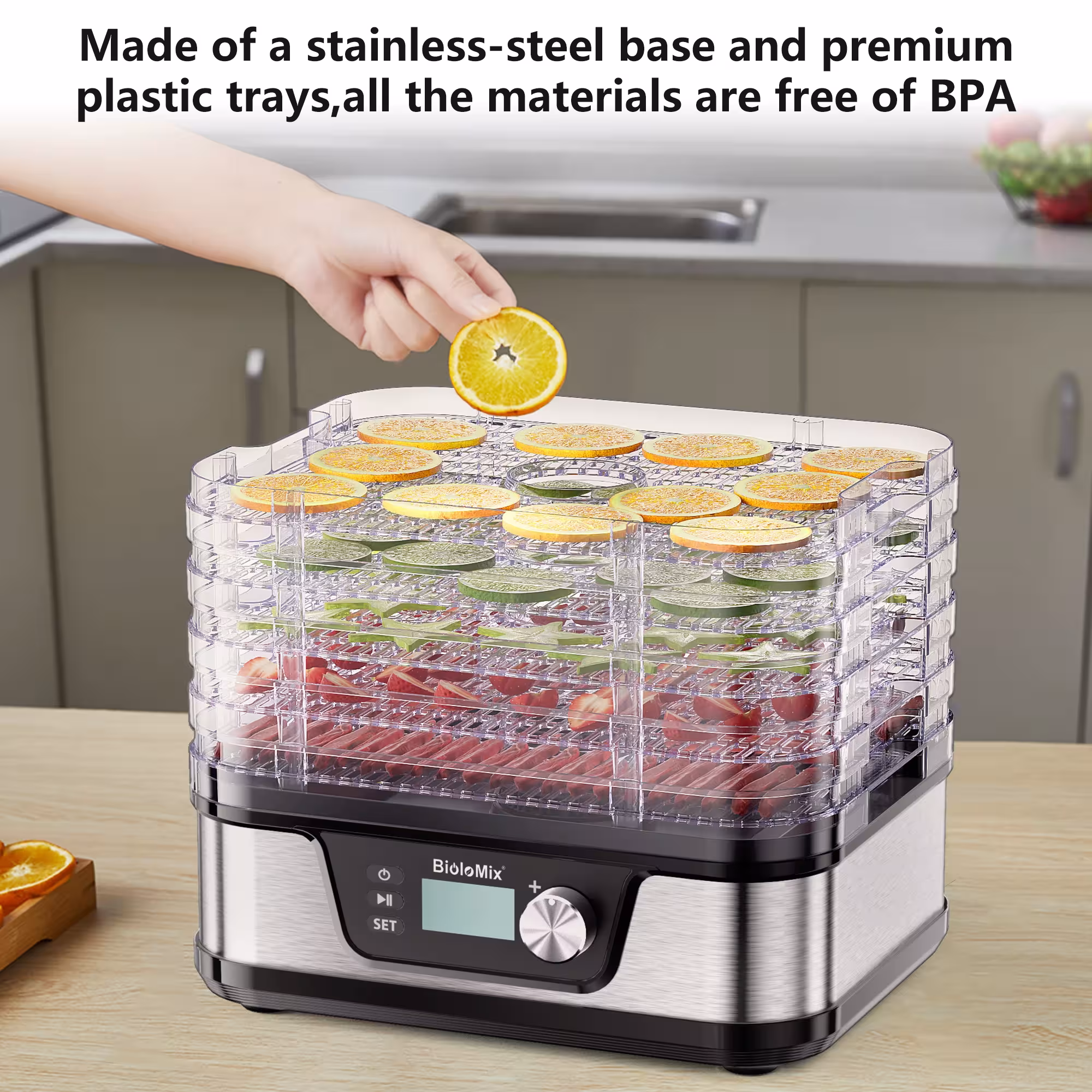 Food dehydrator with control