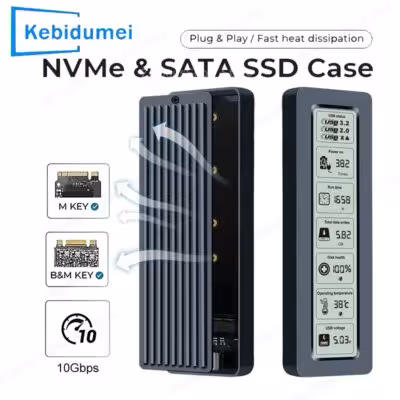 Vassoio SSD M2 USB 3.2 Gen2 10Gbps NVMe SATA con schermo