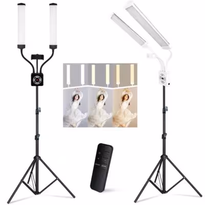 HDSNH LED Video Light 40W doble luz de belleza soporte con soporte de teléfono