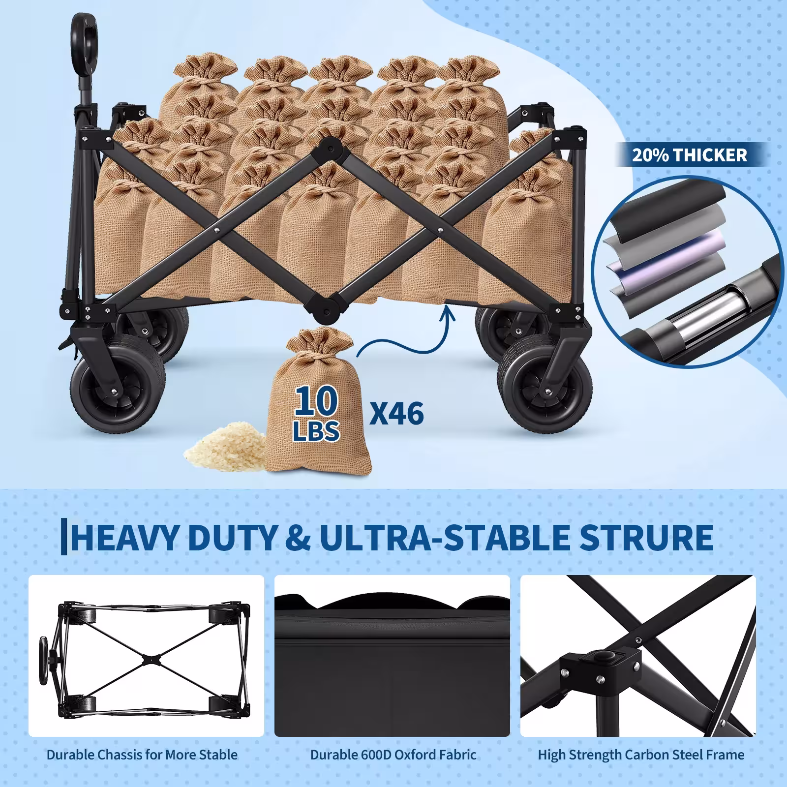 chariot de plage pliable