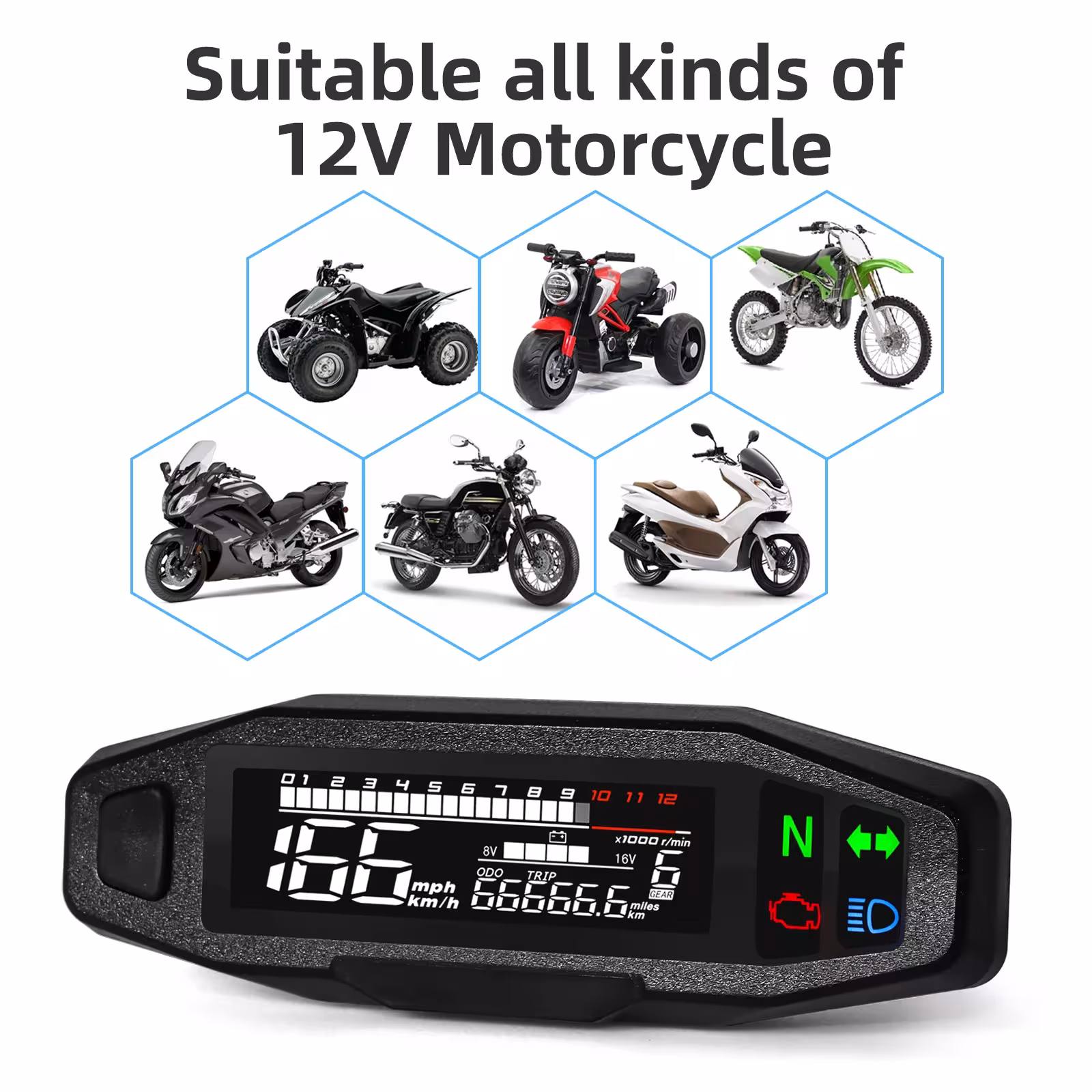 motorcycle speedometer LED