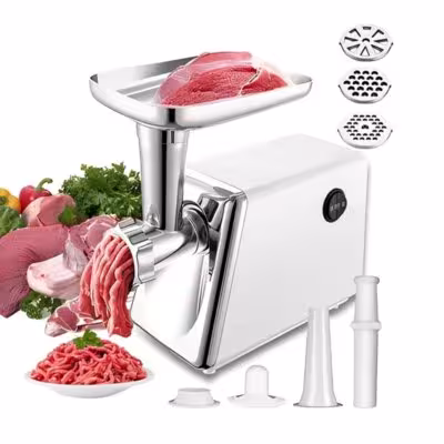 Electric meat grinder with sausage maker 3 plates 300W