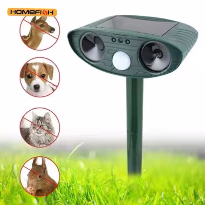 Scarificateur à ultrasons à énergie solaire pour chats et chiens