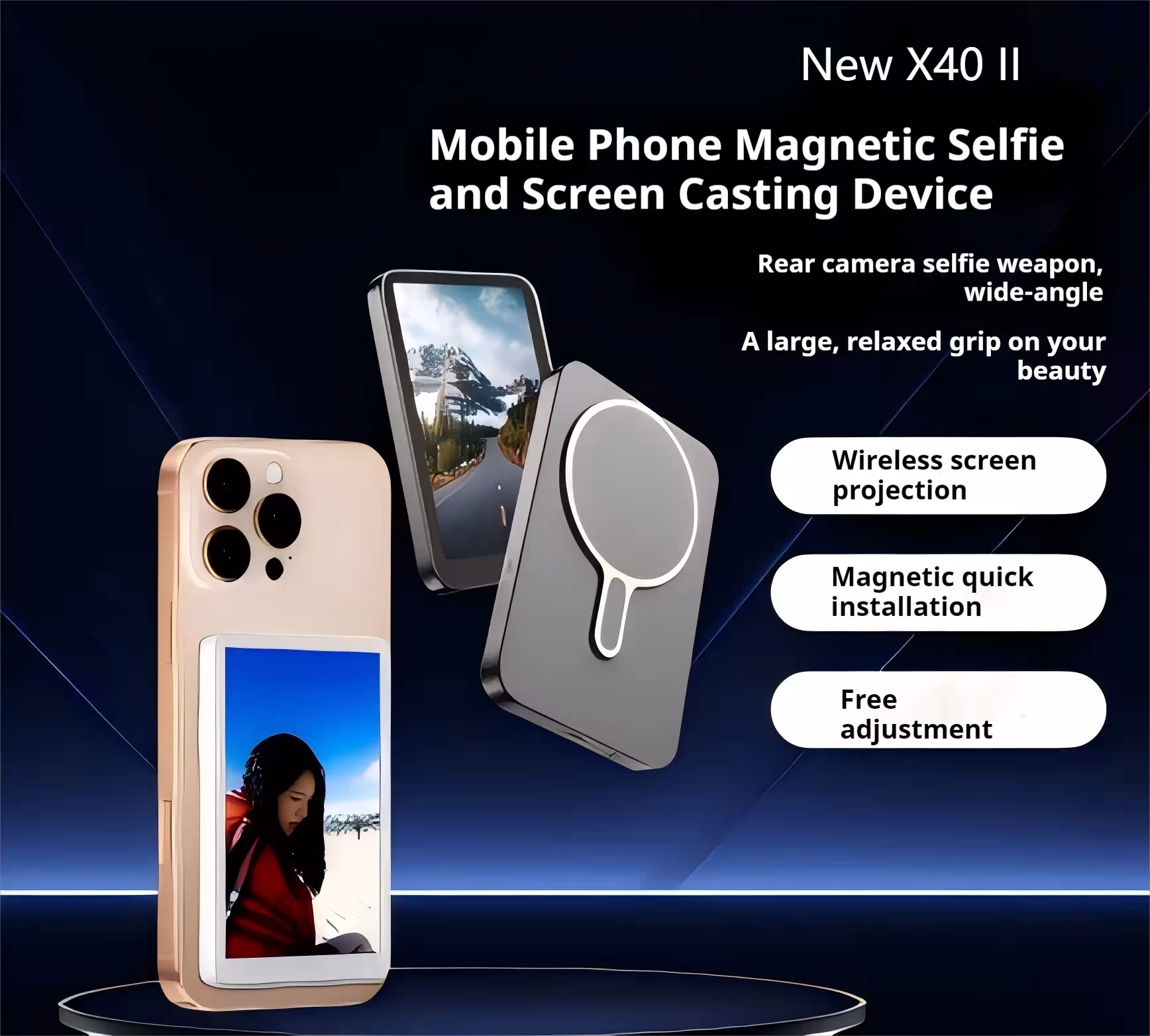 Supporto per telefono magnetico 4K per la trasmissione con angolo ampio e autofocus