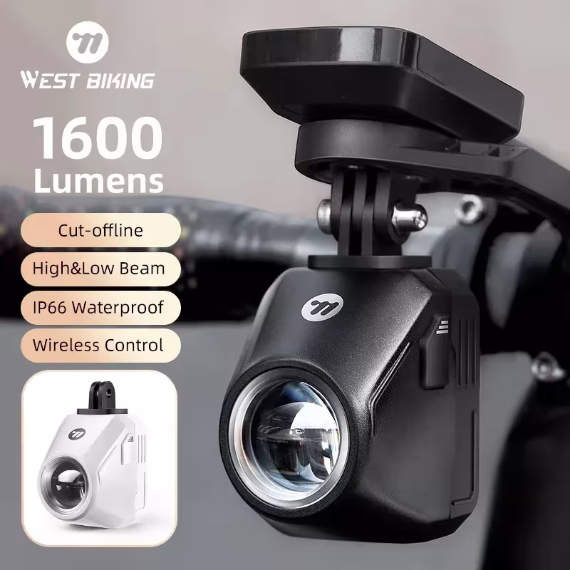 WEST BIKING 1600 Liumenų Dviračio Priekinė Lempa su Nuotoliniu Valdymu