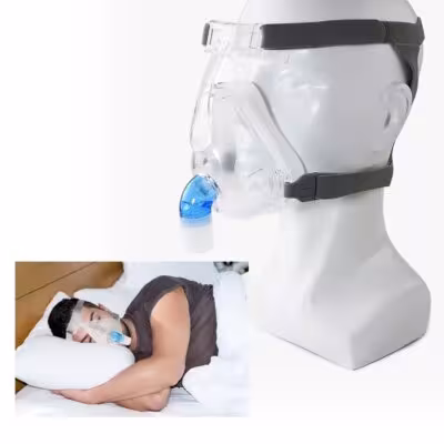 CPAP maschera faccia piena silicone medicinale automatico BipAP bocca nasale apnea del sonno