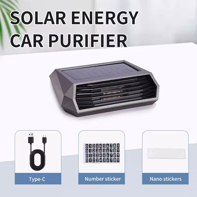 Nettoyeur d'air solaire avec ozone et ions négatifs avec recharge USB