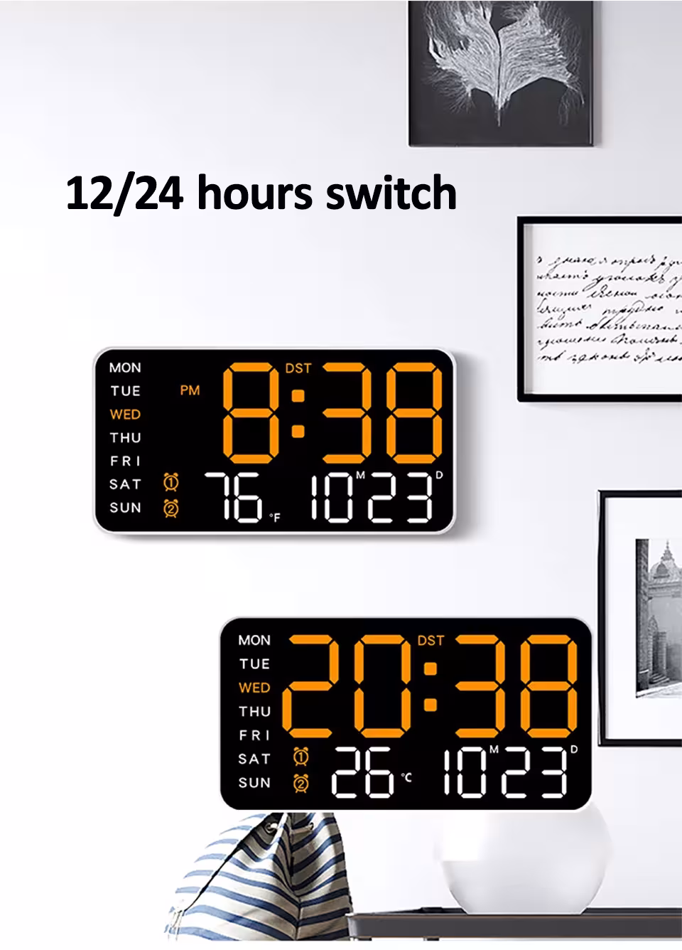 reloj de pared digital
