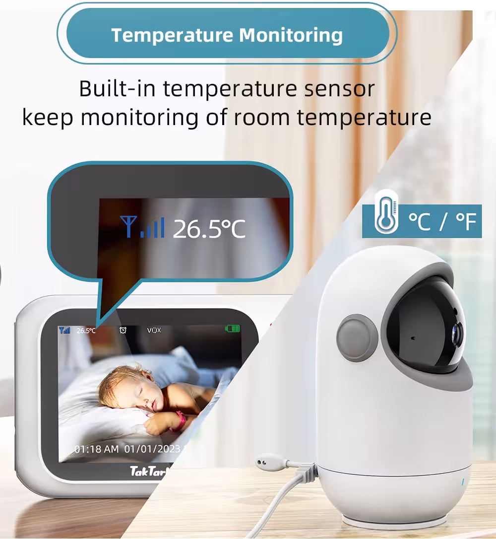 moniteur vidéo pour bébé avec télécommande