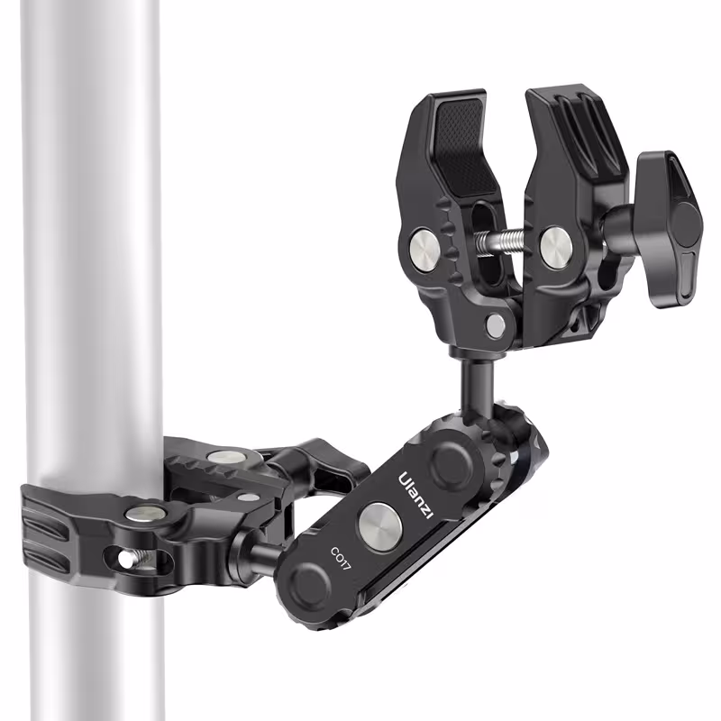 Ulanzi CO17 Super clip avec double tête de balle 360 ° Magic Arm adaptateur de lumière LED