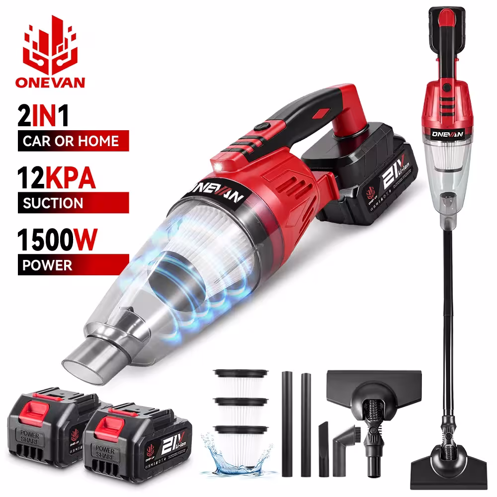 ONEVAN 12KPA Aspirateur électrique sans fil multifonction portable pour nettoyage voiture maison outil pour batterie Makita 18v