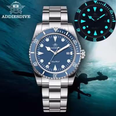 Reloj analógico de lujo para hombre ADDIESDIVE BGW9, bisel cerámico luminoso, resistente al agua hasta 200m.