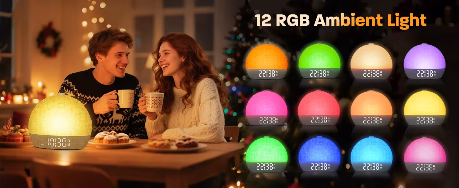 alarm clock with light and white noise