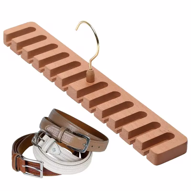 Giacca organizzatore cinghia di legno e acciaio inox 12 slot