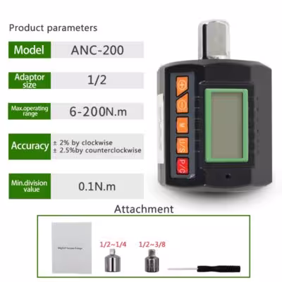ANC-200 Grand écran 1 / 2 couplemètre avec affichage numérique
