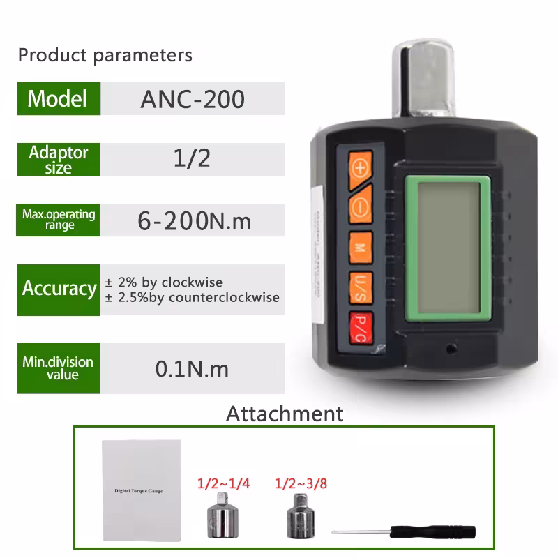 ANC-200 Large screen 1 / 2 torque meter with digital display