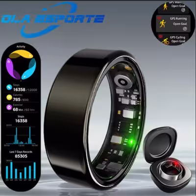 Anello intelligente per uomini e donne con monitoraggio della frequenza cardiaca 5ATM