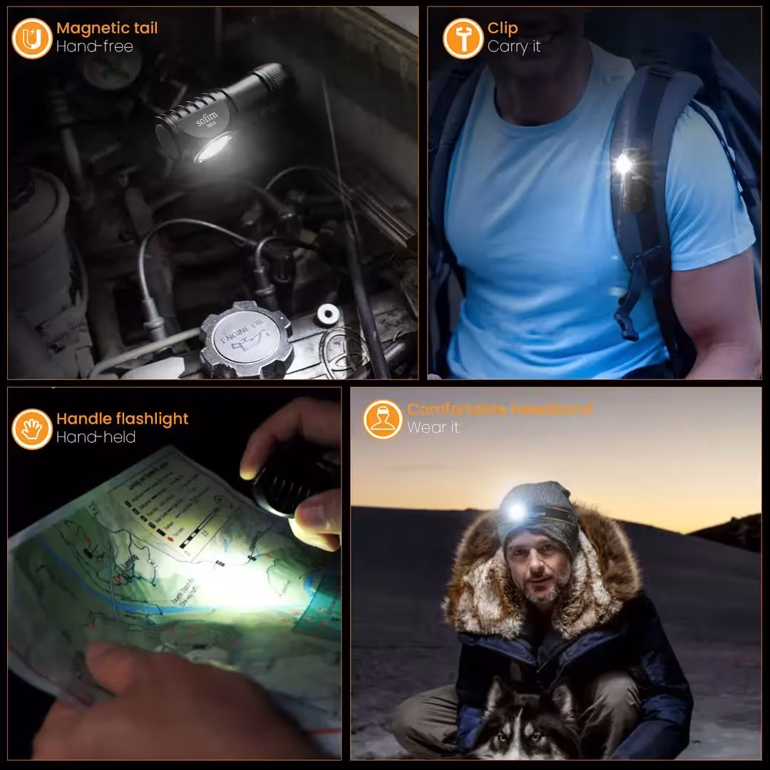LED headlamp USB C