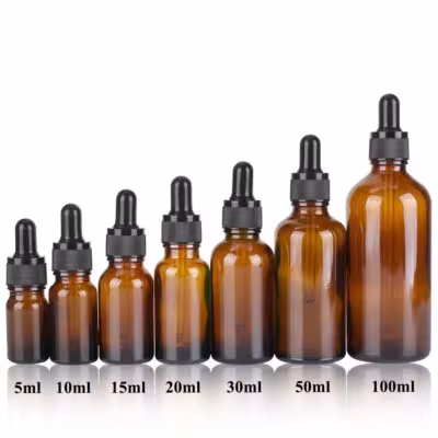 Braunglas-Pipettenflaschen 5ml bis 100ml für ätherische Öle und Parfüms