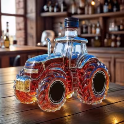 Decantador de whisky Viski 300ml diseño de tractor recipiente de cristal para bebidas