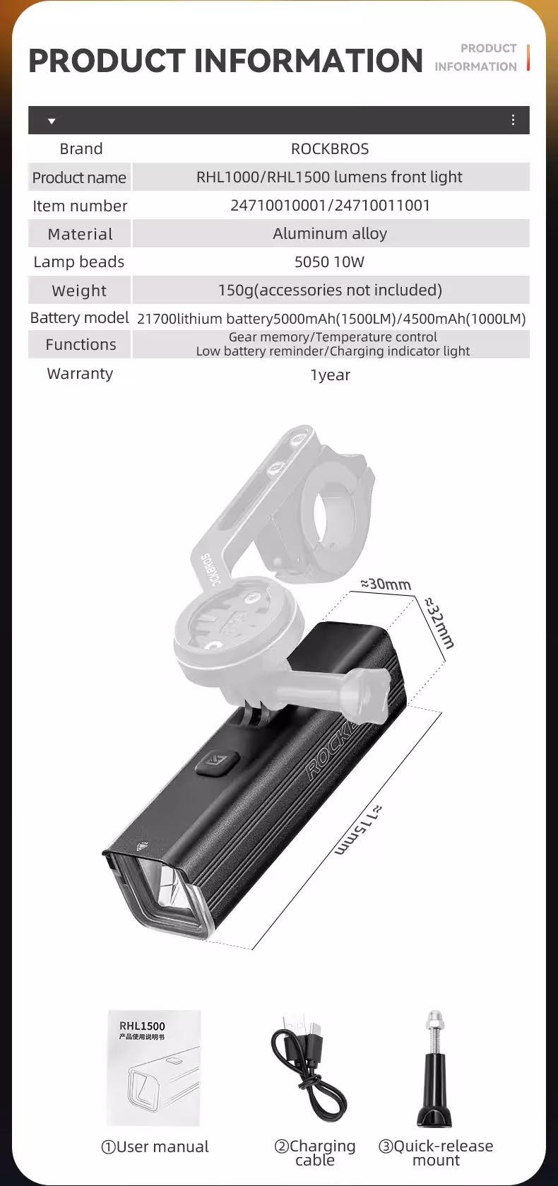 vordere LED-Lampe