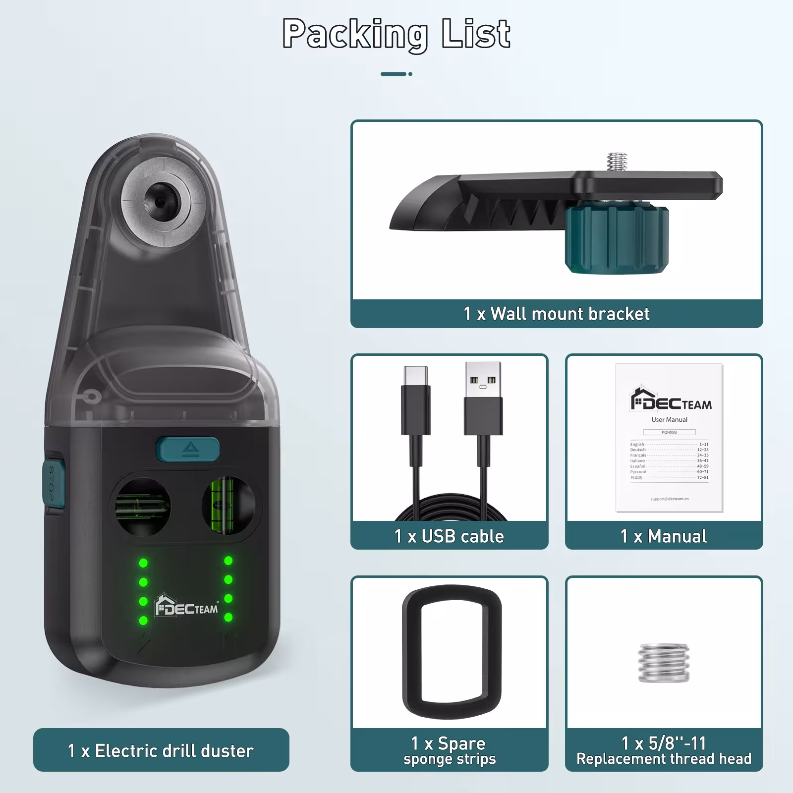 colector de polvo para taladro