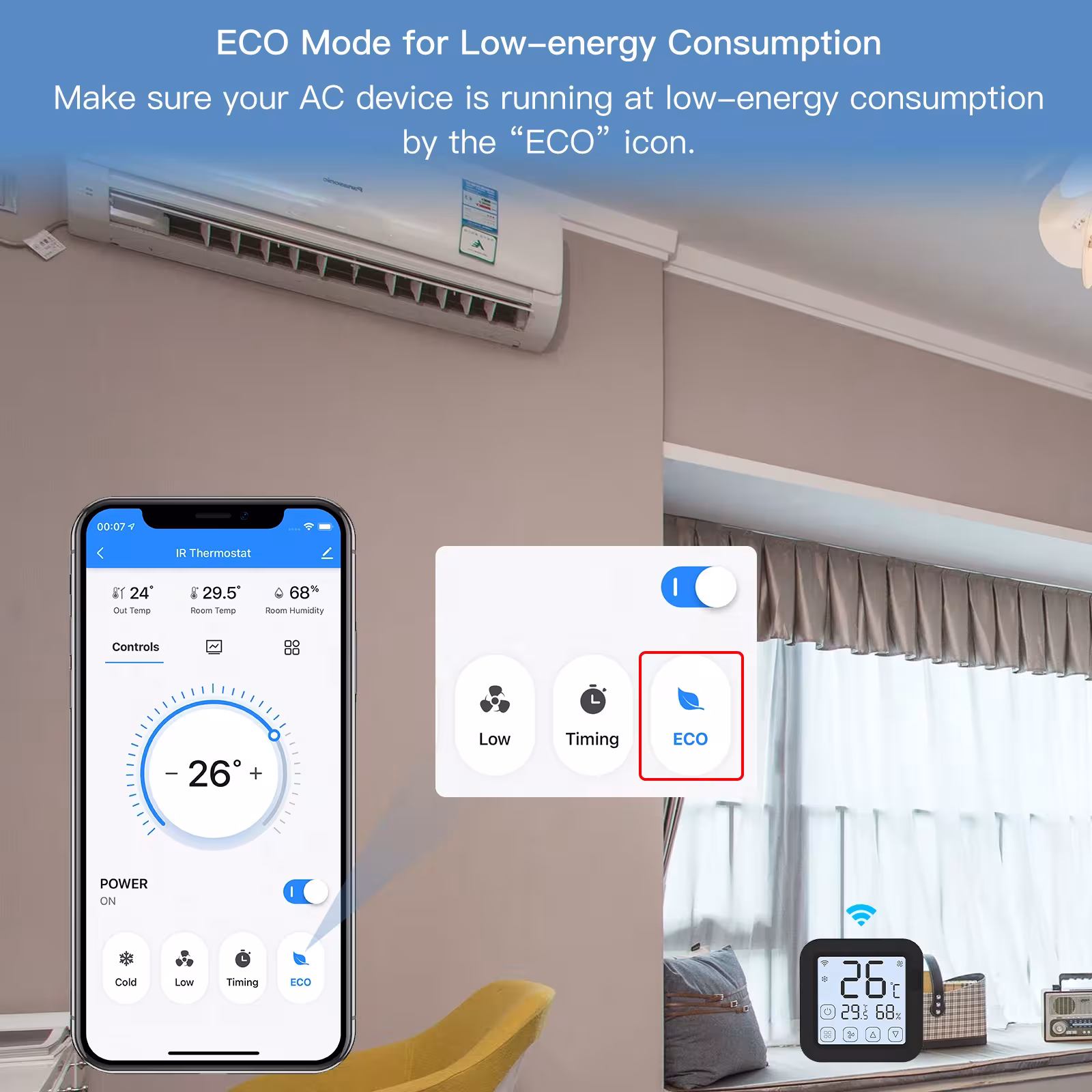WiFi termostatas oro kondicionavimui