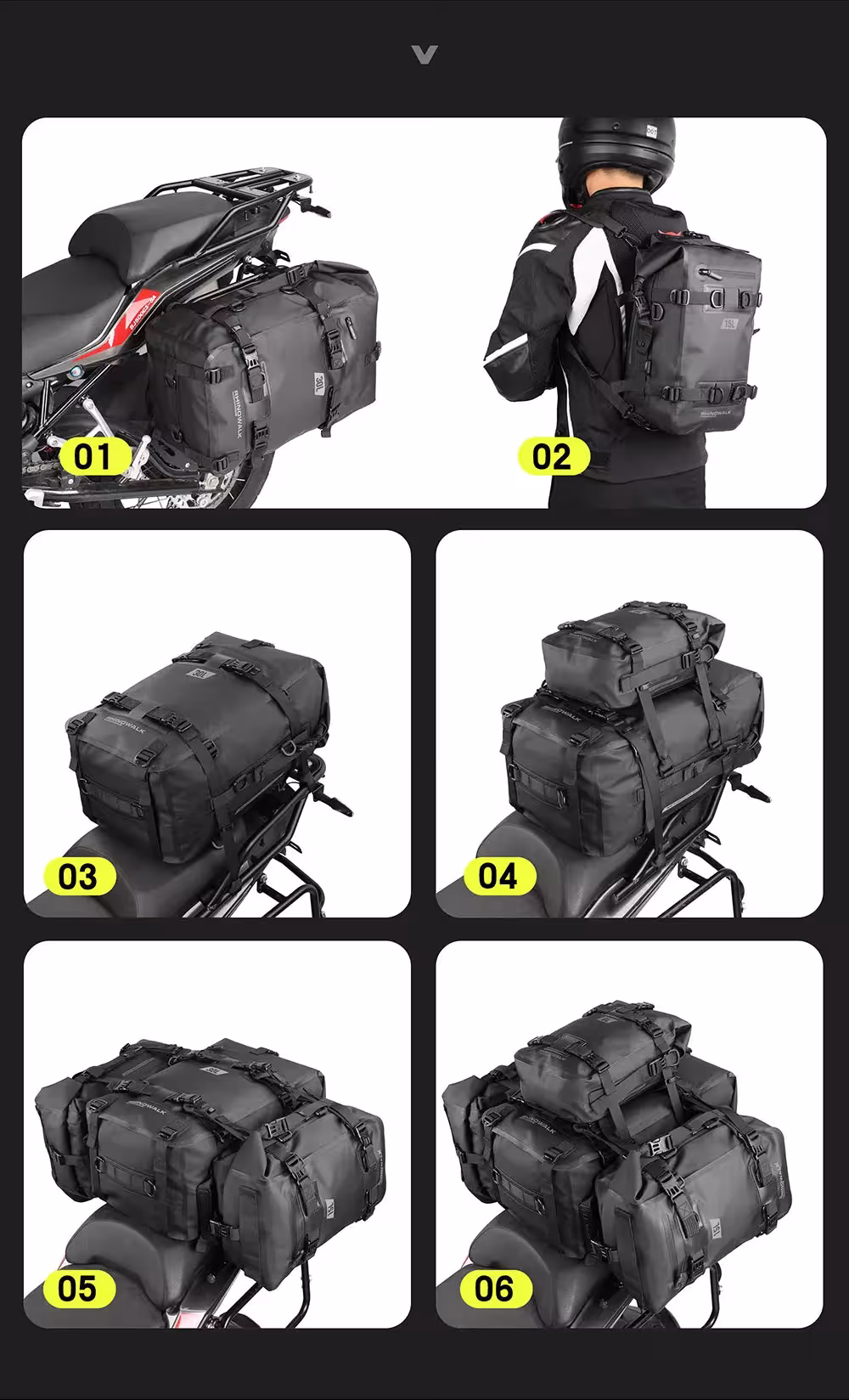 borsa posteriore per moto