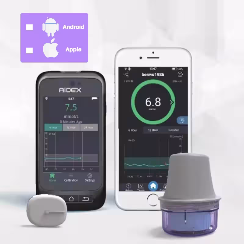 Aidex Dynamic CGMS 24h Real-time blood glucose monitoring system for Apple Android