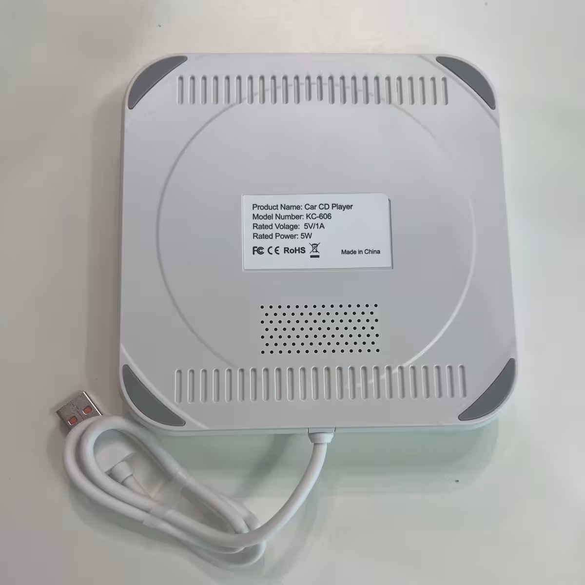 Portable car CD player.