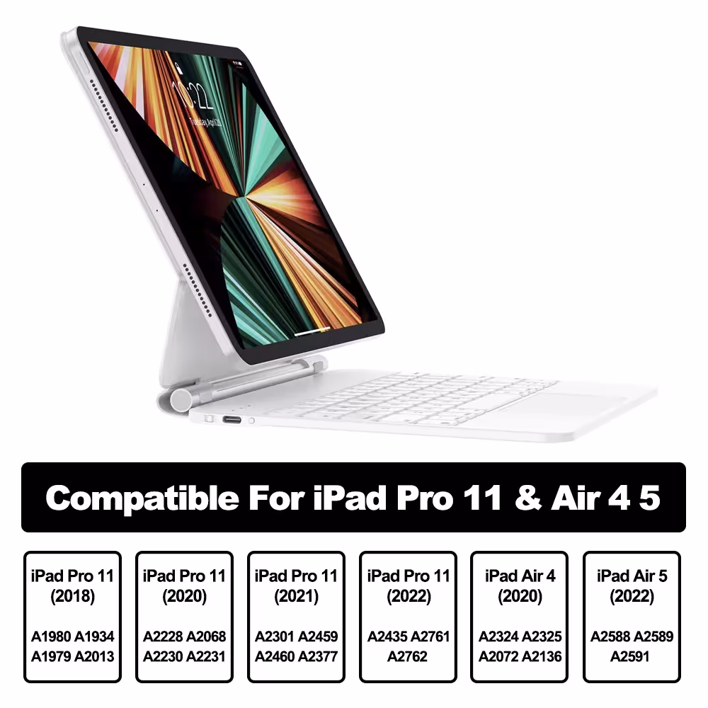 GOOJODOQ Magic Keyboard dėklas iPad Pro 11 13 M4 Air 4 5 6 10 kartai