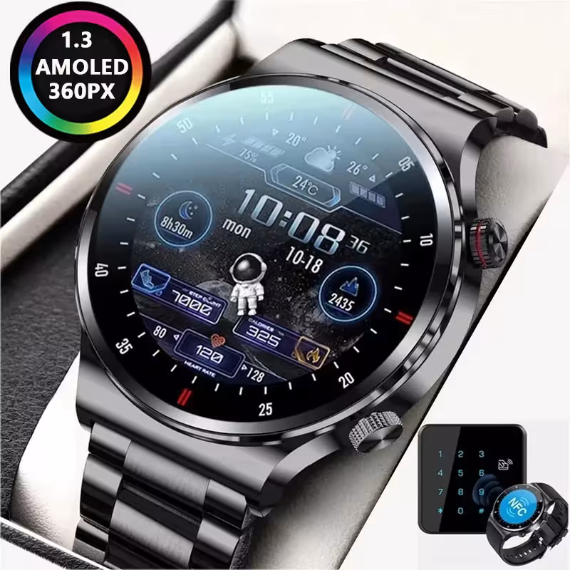 GPS ECG + PPG Bluetooth Call Smart Clock Men 2025 Sportarmband NFC