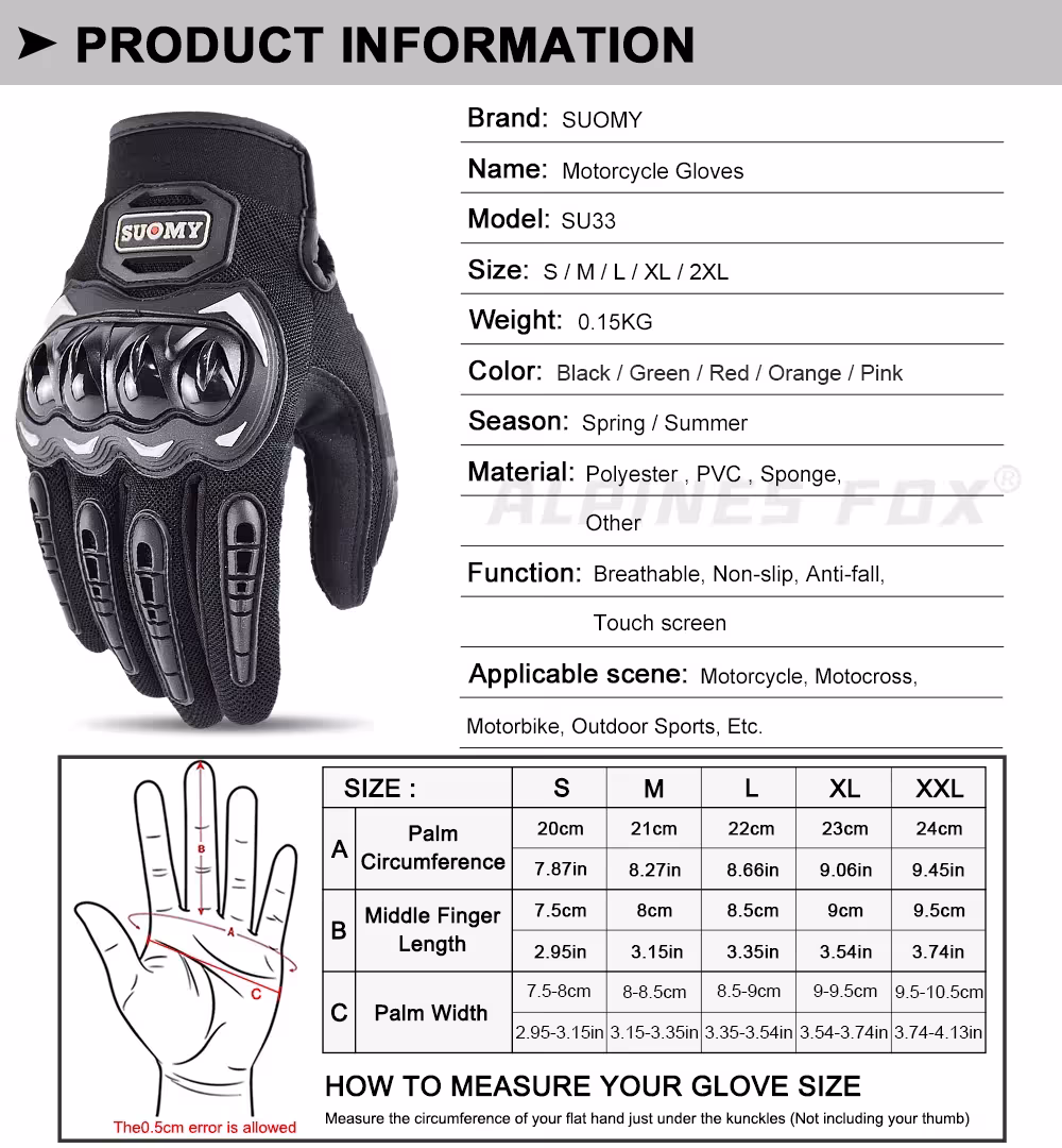 guanti da moto touch screen