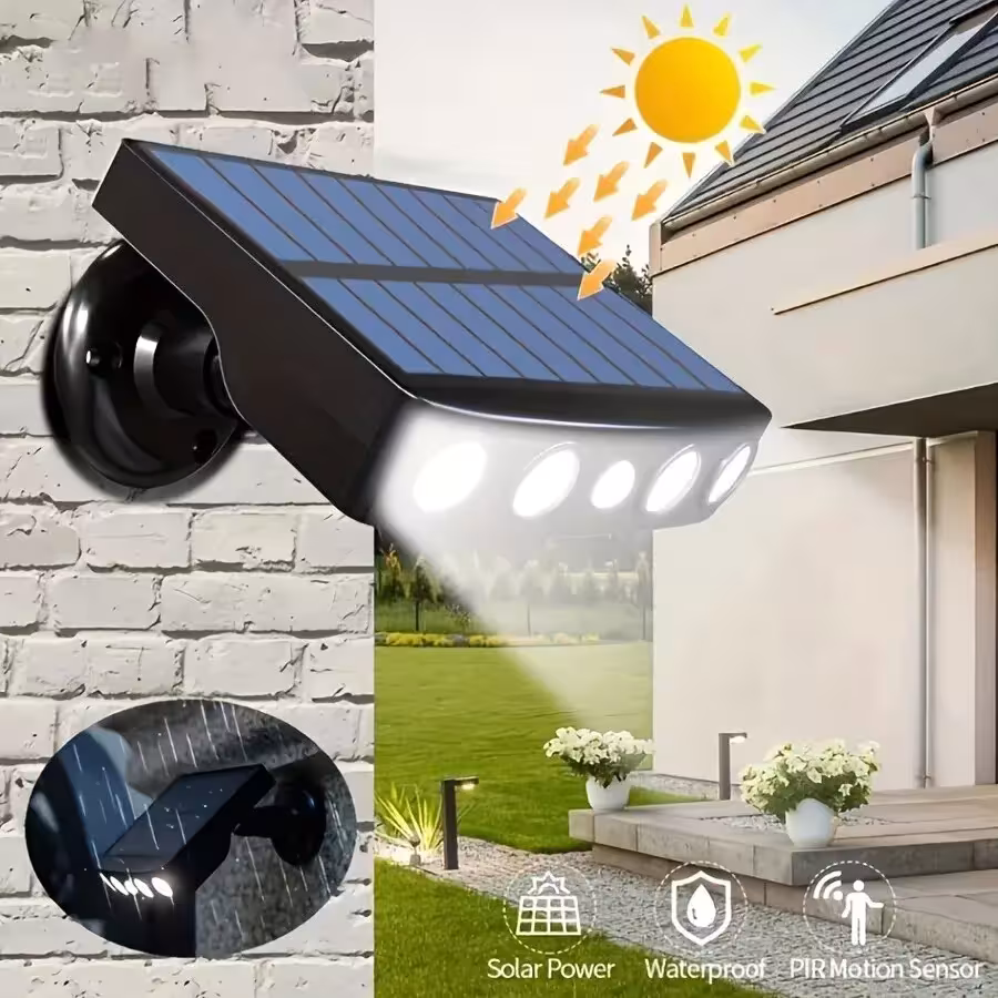 Luminaria de pared LED solar con sensor de movimiento