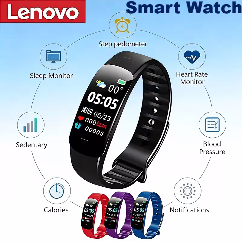 Lenovo C1 Plus Išmanusis Laikrodis Bluetooth Žingsnių Skaičiavimas Sporto Apyrankė Širdies Ritmas
