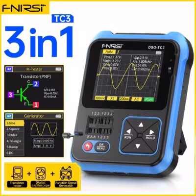 Oscilloscope numérique FNIRSI DSO-TC3 500KHz 10MS/s testeur de transistors 3 en 1