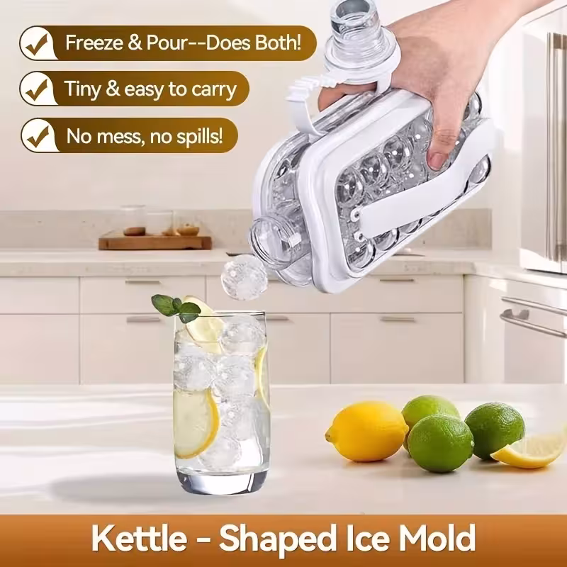 Moule à glaçons innovant avec bac en silicone transparent 2 en 1