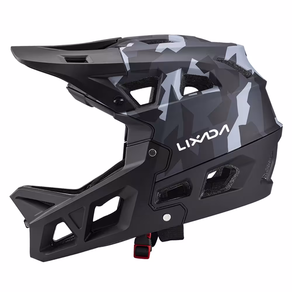 kask rowerowy z pełną twarzą