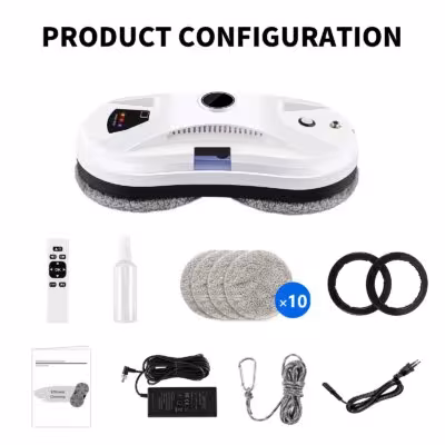 DIVEDEER Limpiacristales inteligente con pulverización automática de agua y sistema de seguridad magnético contra caídas