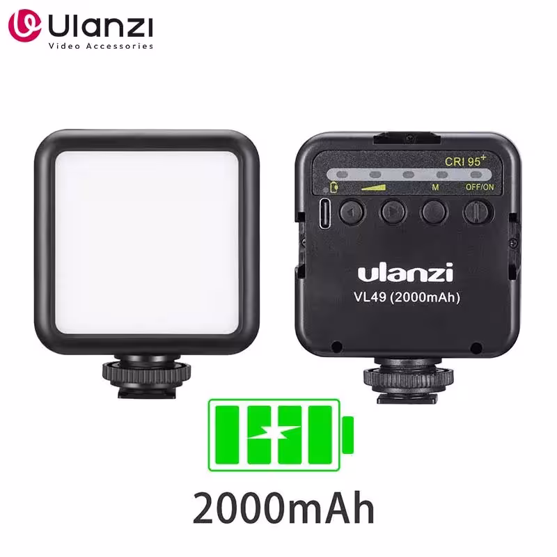Ulanzi VL49 Mini LED Video Light 2000mAh 5500K šviestuvas fotografijai