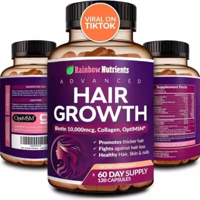 Hair growth vitamin that naturally strengthens hair, skin, and nails