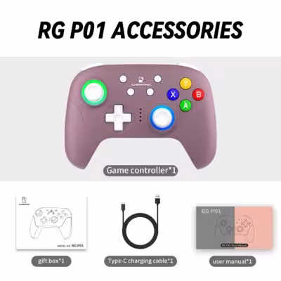 Contrôleur de jeu ANBERNIC RG P01 Bluetooth 5.3 Hall Effect USB- C